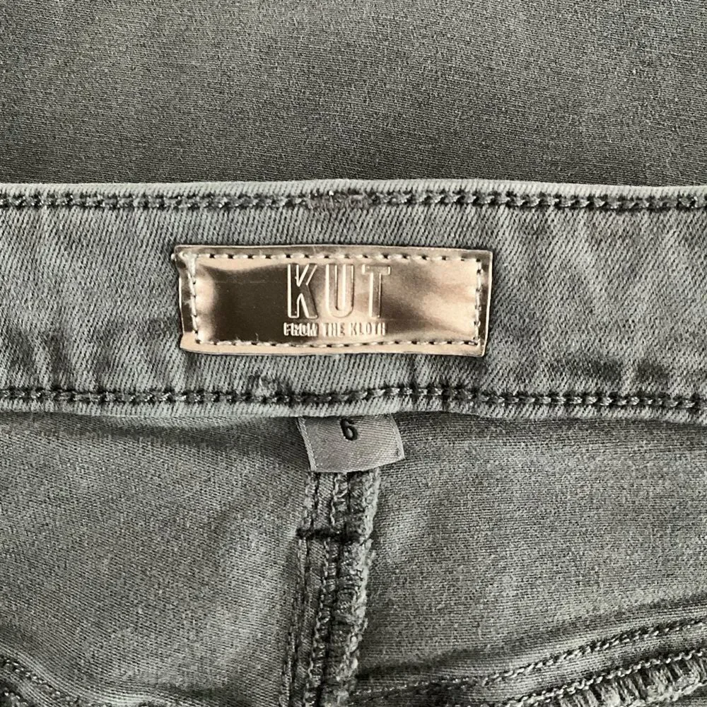 Kut From The Kloth Kendra Denim Midi skirt Front Slit Gray 6 - Picture 4 of 9